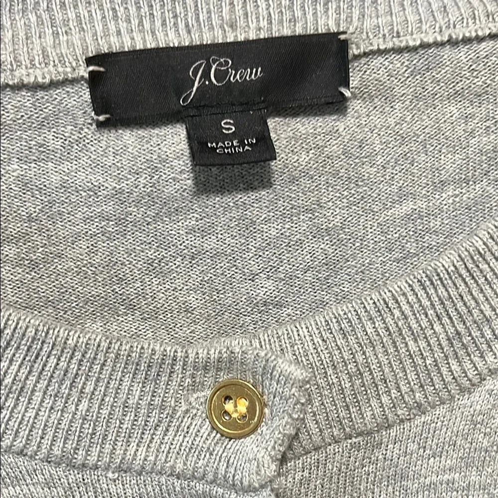 J. Crew Gray Cardigan with Gold Buttons